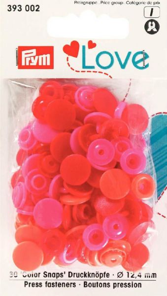 Druckknopf Color Snaps, Prym Love, 12,4mm, rot