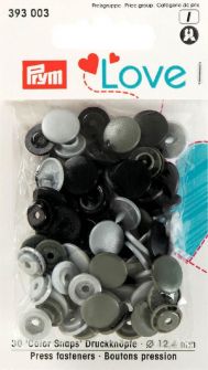 Druckknopf Color Snaps, Prym Love, 12,4mm, grau 